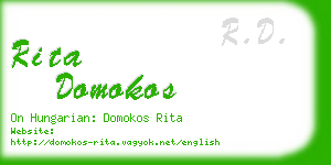 rita domokos business card